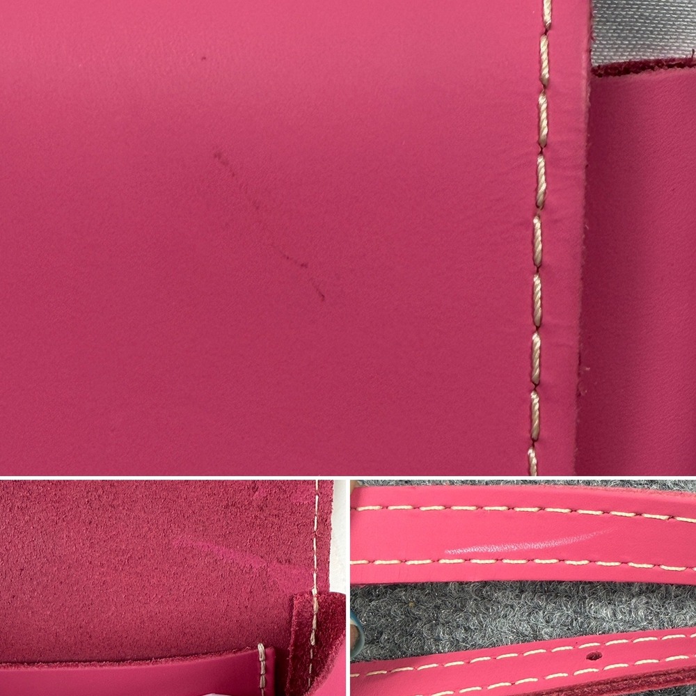 Portland Leather Goods Hot Pink Metro Crossbody Bag Purse Minimalist Artisan - Picture 7 of 10